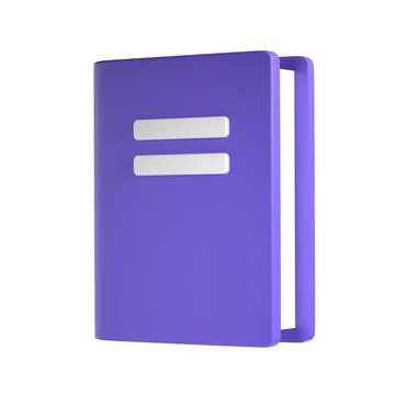 3d violet cute empty notepad book stationery for school isolated background with 스톡 일러스트