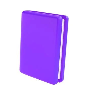 3d violet cute empty notepad book stationery for school isolated background with 스톡 일러스트