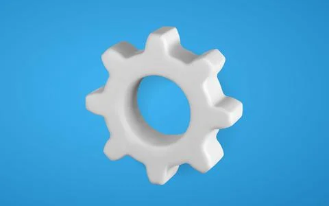 3D violet gear, setting symbol. Gear symbol of workflow concept. Vector illus Illustrazione stock