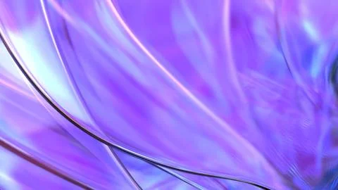 3D violet translucent abstract wave wallpaper background. Shiny curved orga.. Stockillustratie