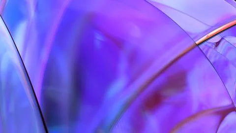 3D violet translucent abstract wave wallpaper background. Shiny curved orga.. イラスト素材