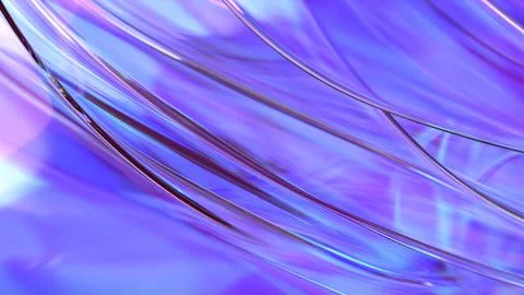 3D violet translucent abstract wave wallpaper background. Shiny curved orga.. イラスト素材