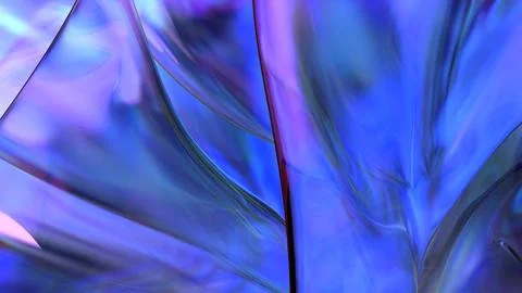 3D violet translucent abstract wave wallpaper background. Shiny curved orga.. Stockillustratie