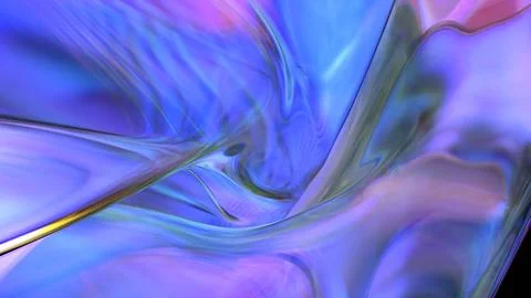 3D violet translucent abstract wave wallpaper background. Shiny curved orga.. Stockillustratie