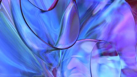 3D violet translucent abstract wave wallpaper background. Shiny curved orga.. Stock Illustration