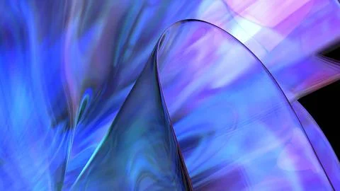 3D violet translucent abstract wave wallpaper background. Shiny curved orga.. Stockillustratie
