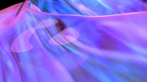 3D violet translucent abstract wave wallpaper background. Shiny curved orga.. Illustrazione stock