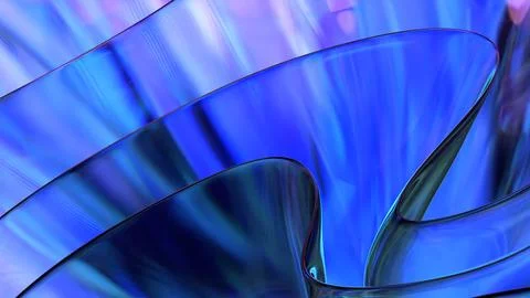 3D violet translucent abstract wave wallpaper background. Shiny curved orga.. イラスト素材