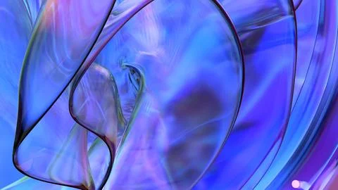 3D violet translucent abstract wave wallpaper background. Shiny curved orga.. イラスト素材
