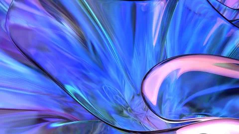 3D violet translucent abstract wave wallpaper background. Shiny curved orga.. Illustrazione stock