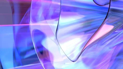3D violet translucent abstract wave wallpaper background. Shiny curved orga.. Stockillustratie