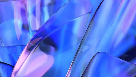 3D violet translucent abstract wave wallpaper background. Shiny curved orga.. Stockillustratie