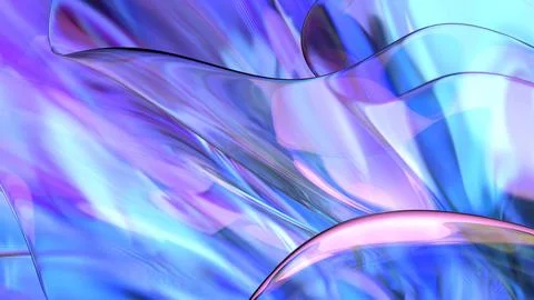 3D violet translucent abstract wave wallpaper background. Shiny curved orga.. Stock-Illustration