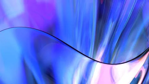 3D violet translucent abstract wave wallpaper background. Shiny curved orga.. Illustrazione stock