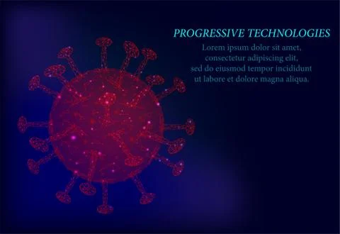 3D viral cell. Polygonal triangle, infection, chronic disease, hepatitis viru Stock Illustration