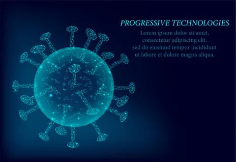 3D viral cell. Polygonal triangle, infection, chronic disease, hepatitis viru Stock Illustration