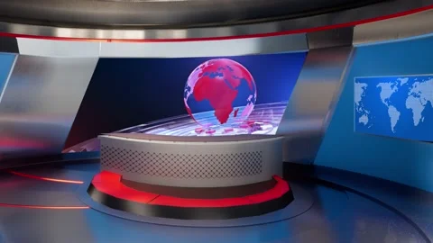 3D Virtual News Studio Background Loop Stock Footage 149701441