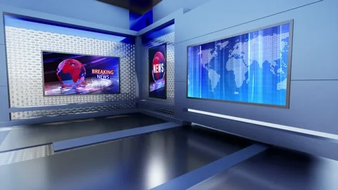 3D Virtual News Studio Background Loop | Stock Video | Pond5
