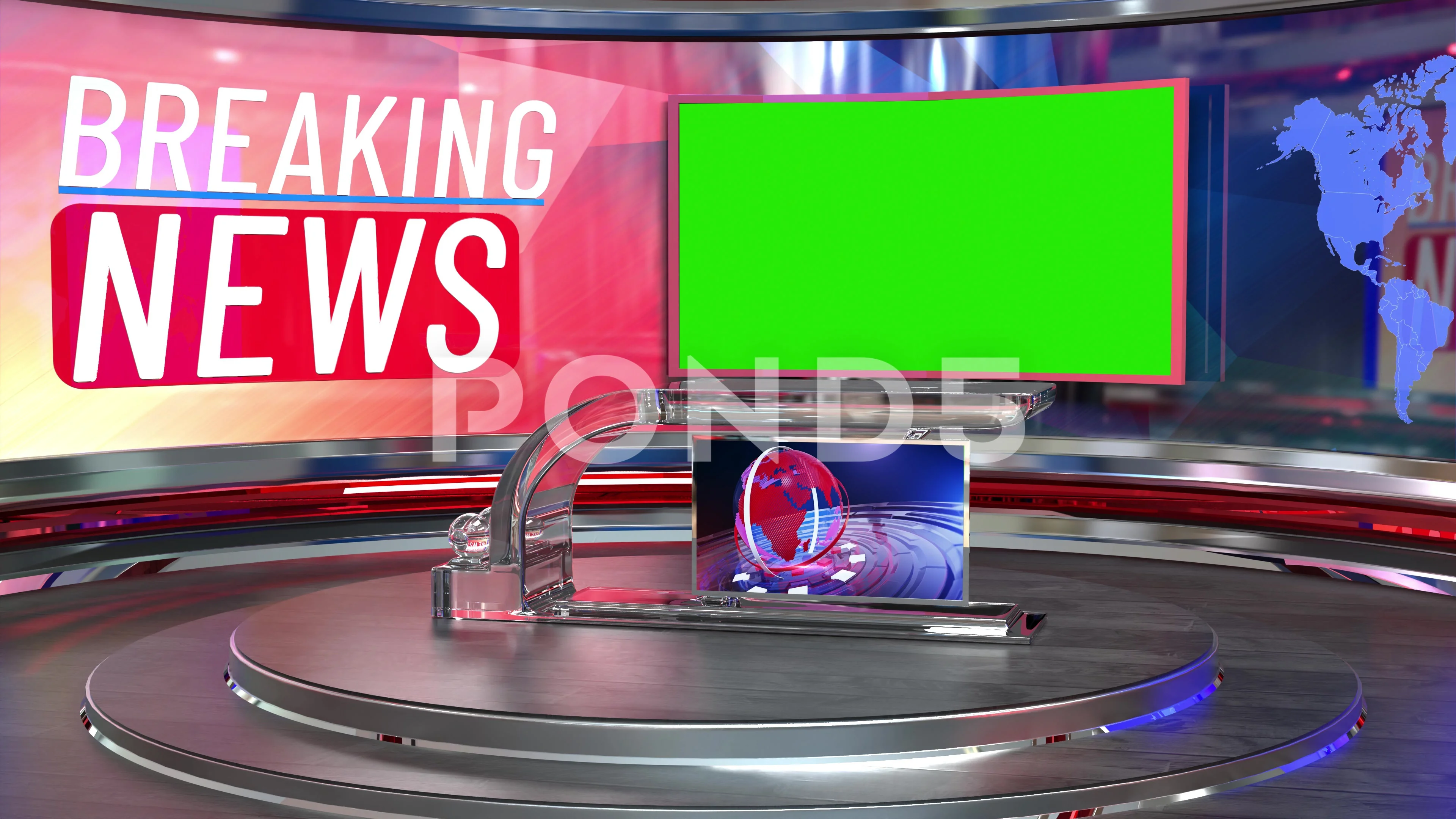 3d Virtual News Studio Background Loop Stock Video Pond5