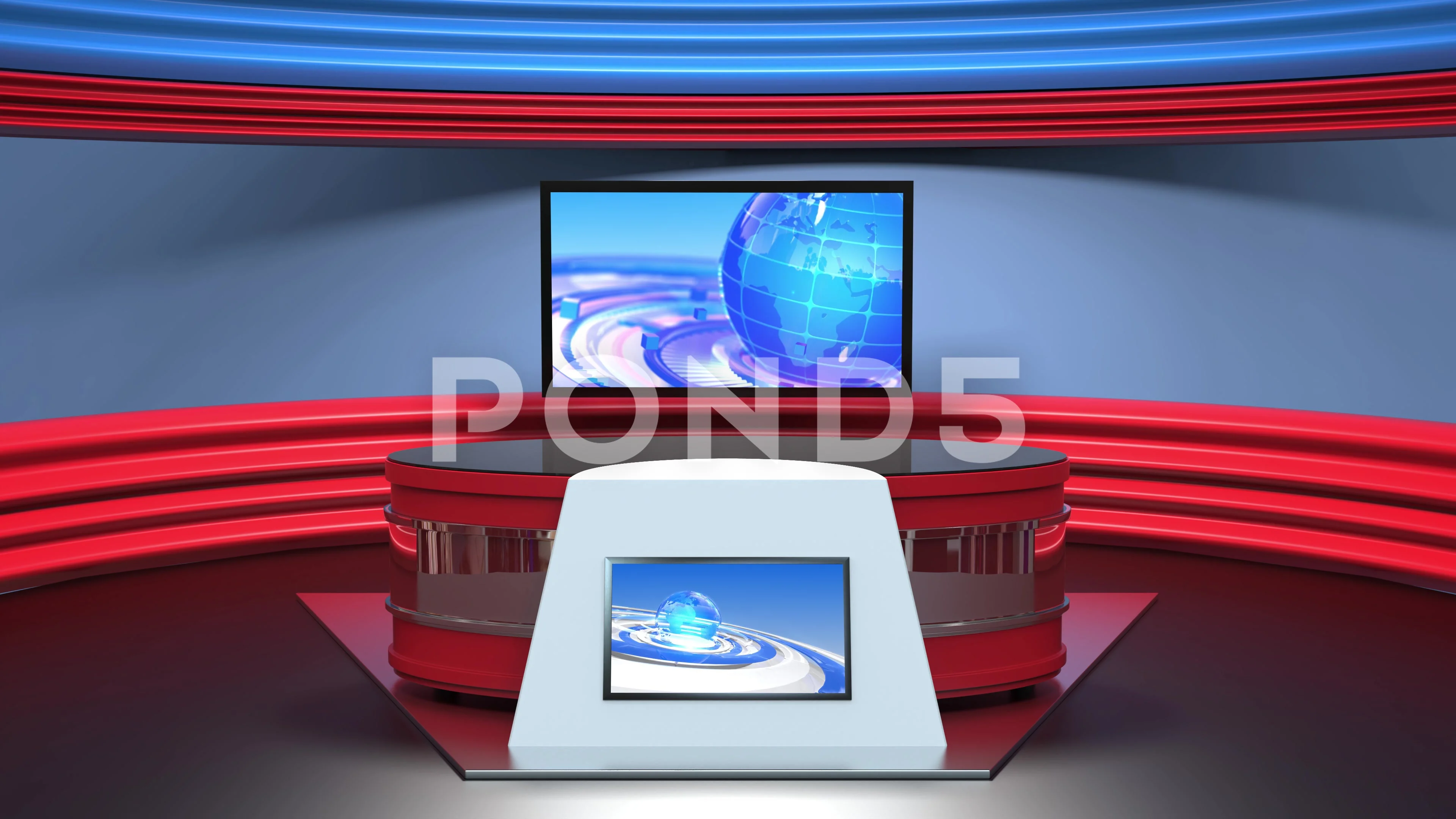 3D Virtual News Studio Background Loop | Stock Video | Pond5