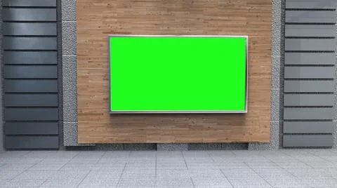 3D Virtual News Studio Background, 3d illustration Stock Illustration