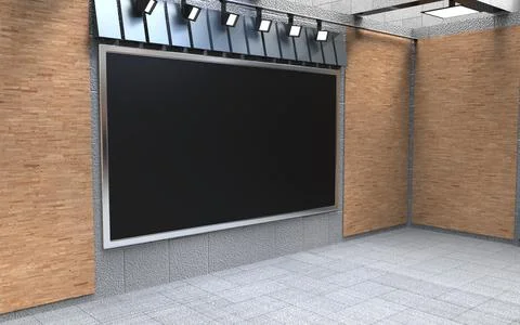 3D Virtual News Studio Background, 3d illustration Illustration