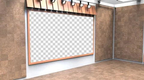 3D Virtual News Studio Background, 3d illustration Illustration