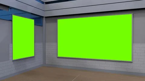 3D Virtual News Studio Background, 3d illustration Illustration