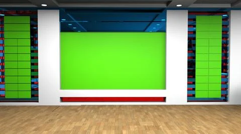 3D Virtual News Studio Background, 3d illustration Illustration