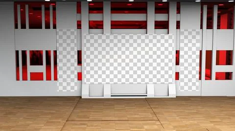 3D Virtual News Studio Background, 3d illustration Illustration