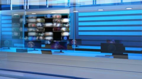 3D Virtual News Studio Background, 3d illustration Illustration