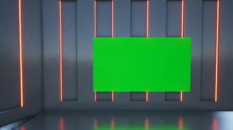 3D Virtual News Studio Background Illustration