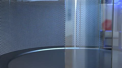 3D Virtual News Studio Background Illustration