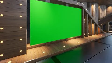 3D Virtual News Studio Background, 3d rendering Illustration