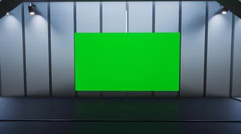 3D Virtual News Studio Background, 3d illustration Illustration