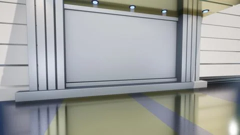 3D Virtual News Studio Background,3d illustration Stock Illustration