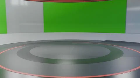 3D Virtual News Studio Background,3d illustration Stock Illustration