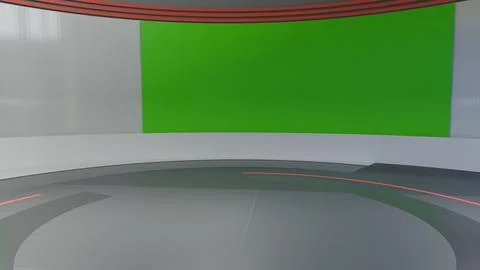 3D Virtual News Studio Background,3d illustration Stock Illustration