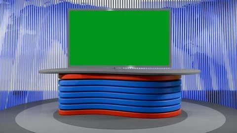 3D Virtual News Studio Background,3d illustration Stockillustratie