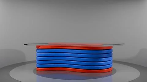 3D Virtual News Studio Background,3d illustration Stockillustratie