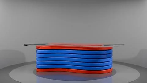3D Virtual News Studio Background,3d illustration Stockillustratie