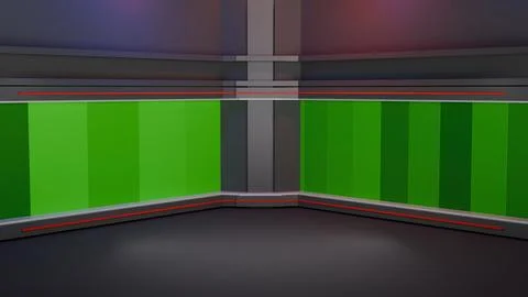 3D Virtual News Studio Background,3d illustration Stock Illustration