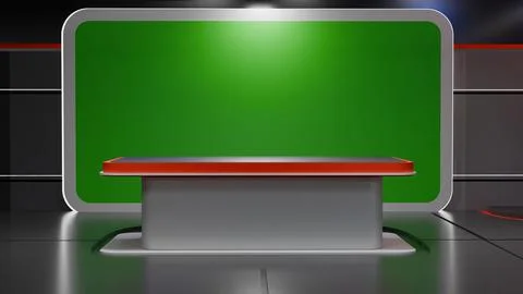 3D Virtual News Studio Background,3d illustration Stock Illustration
