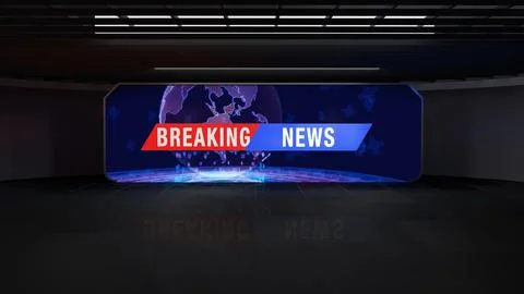3D Virtual News Studio Background,3d illustration Stock Illustration