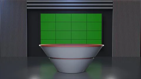 3D Virtual News Studio Background,3d illustration Stock Illustration