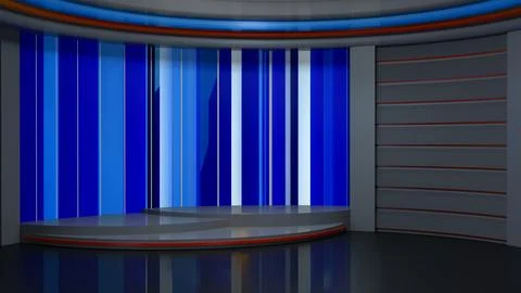 3D Virtual News Studio Background,3d illustration Stockillustratie