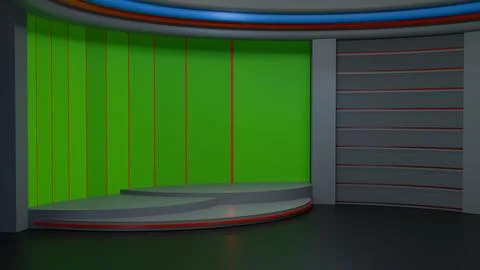 3D Virtual News Studio Background,3d illustration Stock Illustration