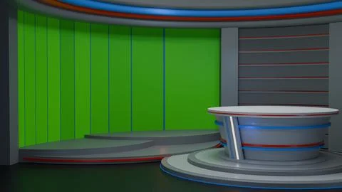 3D Virtual News Studio Background,3d illustration Stockillustratie