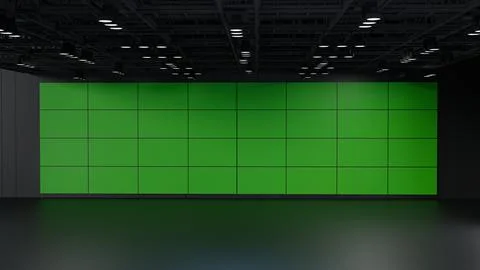 3D Virtual News Studio Background,3d illustration Stockillustratie