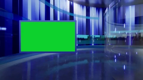 3D Virtual News Studio Green Screen Back... | Stock Video | Pond5